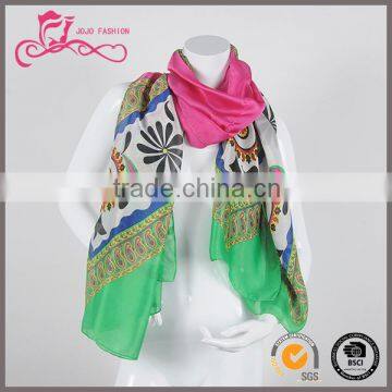 Fashion knitted imitation silk print shade ladies silk scarf