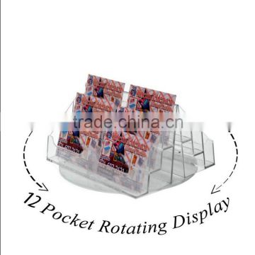 12 Pocket Acrylic Spinning Business or Gift Card Holder Counter top Rack Display