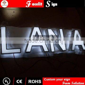 LED Light halo Plexiglass white acrylic channel letter sign making