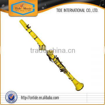 High grade ABS plastic yellow Clarinet, Bb clarinet, 17 key sopran type, with case