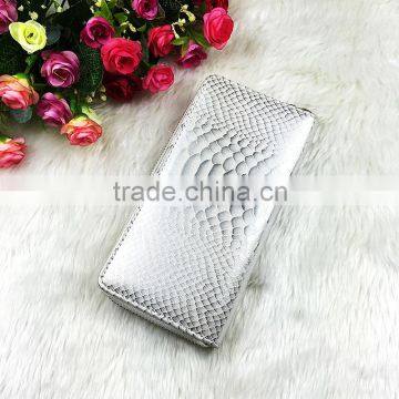Latest Silver Hologram Laser Wrinkle Design Fashion Ladies Purse Clutch Wallet