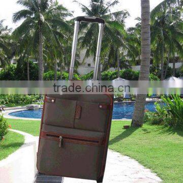 Wholesale vintage brown trolly travel upright luuggage case