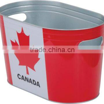 boat shape oval tin ice bucket