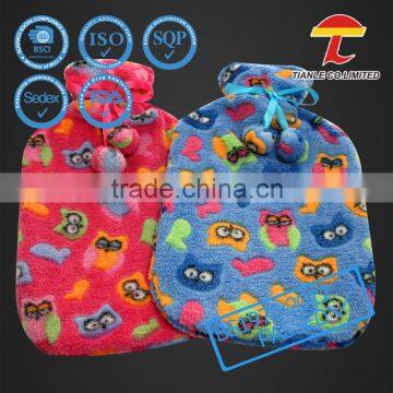 soft touch owl coral fleece cover of hot water bottle stopper