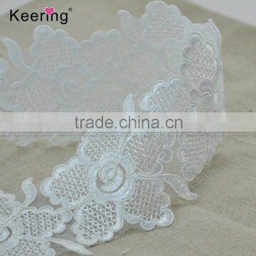 Flower polyester bridal lace trim with cross wholesale WTPA-037                        
                                                                                Supplier's Choice