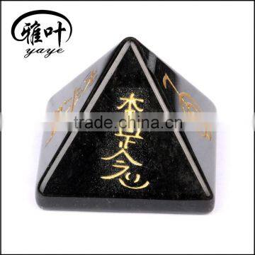 Natural Semi-precious Stones Reiki Healing Pyramids Black Obsidian