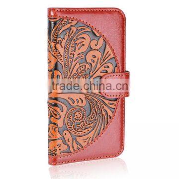 China Classical Landscape Series Wallet Leather Phone Case for IPhone 6 With Card Holder photo-3