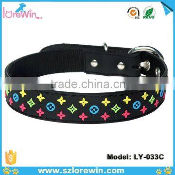 New Pet Supplies PVC Leather Custom Dog Collars 3D Star Pattern photo-3