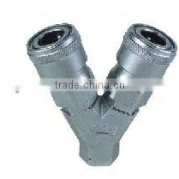 Brass Nitto/Japan air release quick coupler/coupling manifold, Y-type, 2 ways