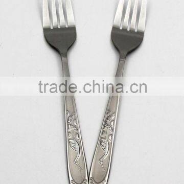 China LBY stainless steel swan shaped cupcake spoon and fork sets