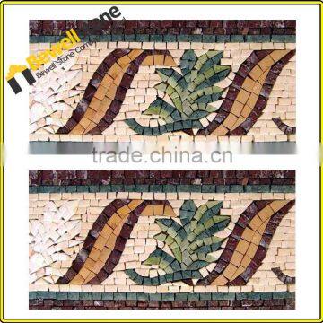 Tumbled Agean Antique 5x14.5 Marble Mosaic Border Listello Tile marble borders designs