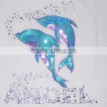 fish sequins embroidery patch