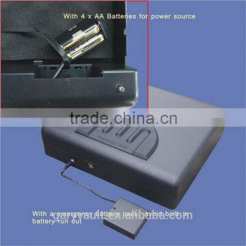 Wholesale- MS550 Micro Vault Biometric Fingerprint Car Gun Pistol A4 Office Document Portable Security Storage Steel Safe Box photo-2