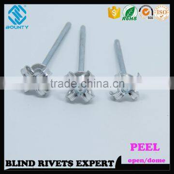 HIGH QUALITY OPEN END FACTORY PROTRUDING CROWN HEAD ALUMINUM BLIND PEEL RIVETS