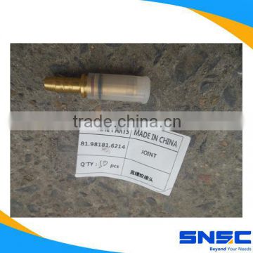 Shacman truck parts, shacman joint,copper joint,81.98181.6214 joint, brass pipe fittings (straight-joint)