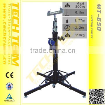 MT-650 Lifting Tower 200KG Truss Stand 6.5M Height Hand Winch Truss