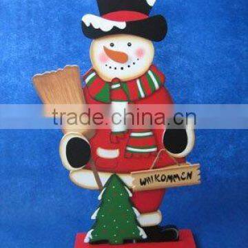 wooden snowman decoration