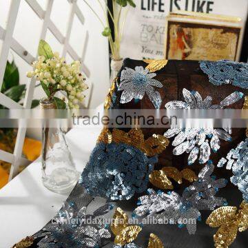 2015 Most Fashion Style Silver and Gold Sequin Embroidery Fabric for Party photo-4