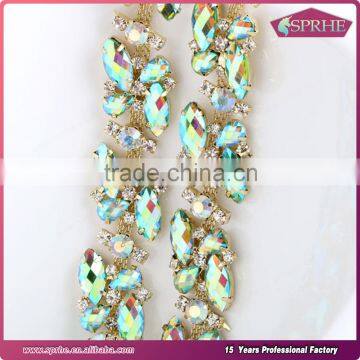Rhinestone Brass Cup Chain