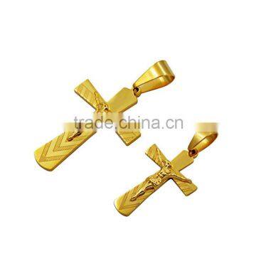 China Wholesale JCN0330 Stainless Steel Gold Jesus Cross Necklace Pendant photo-6