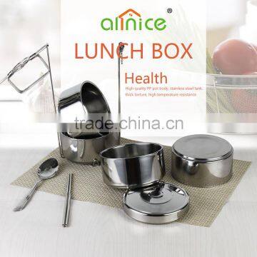 Allnice 4 layers multipurpose thermos metal stainless steel tiffin lunch box with stationary barrier