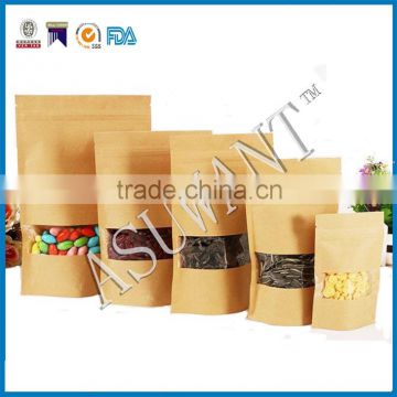 resealable zipper kraft packaging templates paper bag print food packaging clear window bag