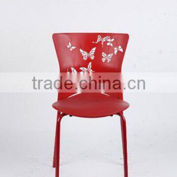 wholesale armless STACKABLE butterfly plastic chairs with soft cushion 1054f