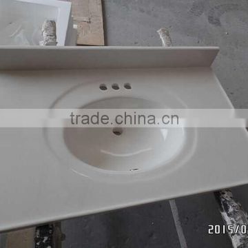 Beige Artificial Marble Vanity Top Tile Cultured Marble Table