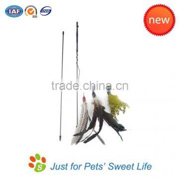 natural feather wholesale cat toy cat teaser stick toy