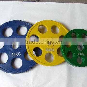 Colorful 7 Holes Olympic Rubber Weight Plate