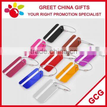 Promotional Plain Metal Custom Luggage Tag with Replaceable Paper Name Card for Travel and Airplane