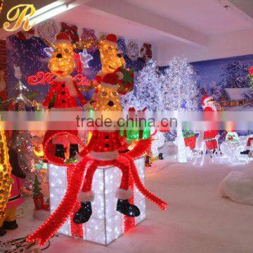 Dog led with giftbox for christmas decoration