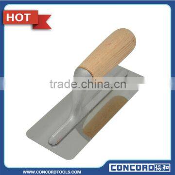 Stainless Steel Plastering Trowel with Stripes Banana Wooden Handle