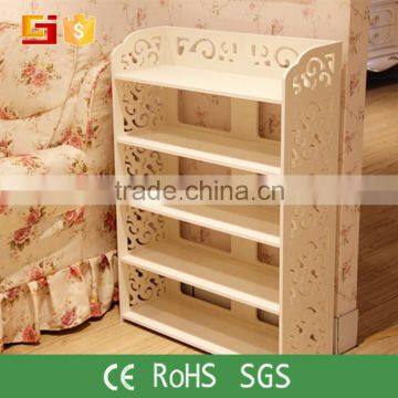 High quality white luxury shoe cabinet foldable