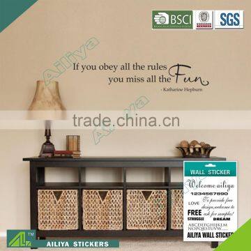 Hot sale Non-toxic removable wholesale fashion eco-friendly vinyl wall stickers for bathroom and kitchen