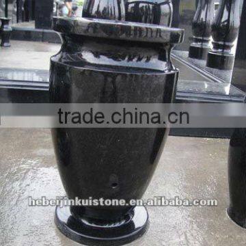 black granite memorial vase