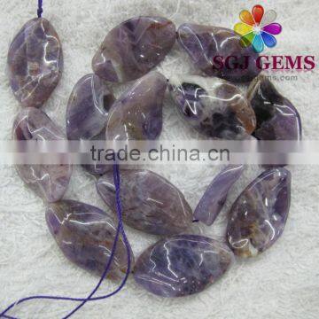 Dog tooth Amethyst beads,Twisted Oval dog tooth amethyst beads