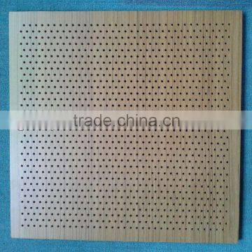 Wooden perforated acoustic ceiling tiles