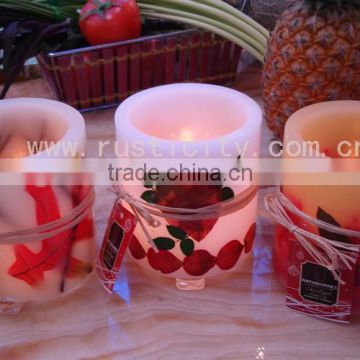 Eco-friendly beautiful printing pillar LED candles