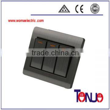 Middle East Style Stainless Steel 3 Gang Wall Switch