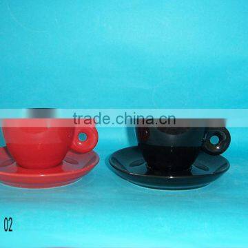 Speical design stoneware cafe cup and saucer