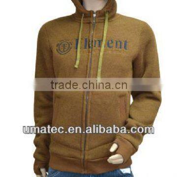 Men's Bonded Heavy Rib knit\Coral Fleece Hooded Jacket