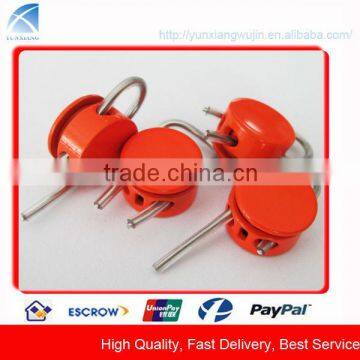 CD9596 Custom Metal Shiny Orange Painted Cord Stopper for Drawstring