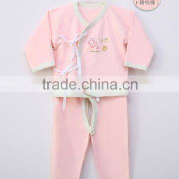 Newborn baby long sleeve sleepwear suit autumn underwear with lacing set toddle pajamas