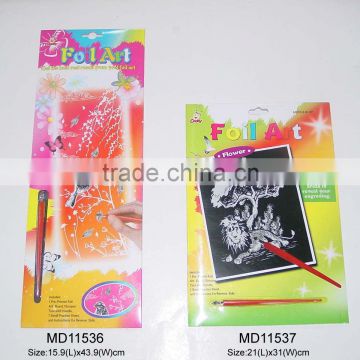 Fancy colorful foil art engraving scratch art for students