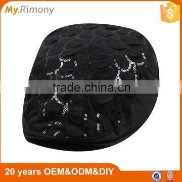 Custom elegant women sequins beret hat