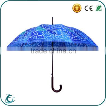 hot selling 25 inch heart transfer printing straight rain parasol umbrellas