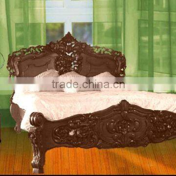 Rococo Bed Walnut Finished