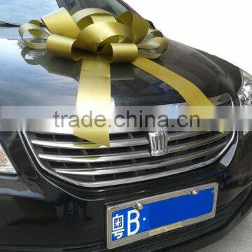 Outdoor/ Indoor Huge Shiny Gold Vinyl Bow, Gold Plastic Bow, Gold PP Ribbon Bow