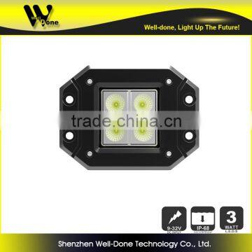 Well-done Waterproof 12w led work lamp flush mount